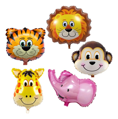 Globo Animales Selva Metalico 20 Pzas Zoologico Surtidos