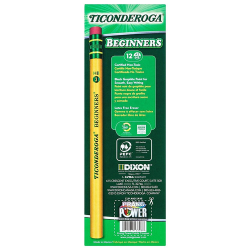 Ticonderoga Madera Con Carcasa Lápices Principiante, 2 Hb Bl