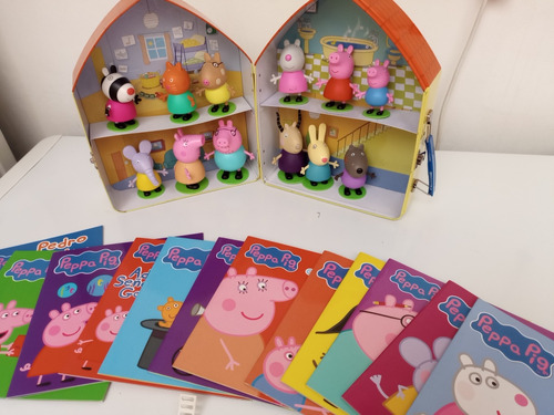 Casa Peppa Pig 12 Libros De Cuentos Y La Familia Y Amigos 