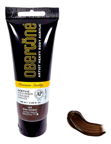 Obertöne tubo pintura acrilica profesional heavy body 100ml color 163 sombra natural