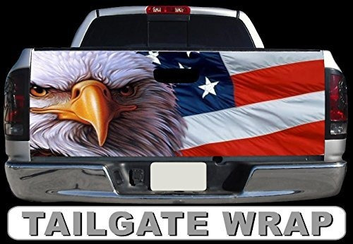 Fundas De Vinilo - Tailgate Wrap T193 American Flag Eagle Vi