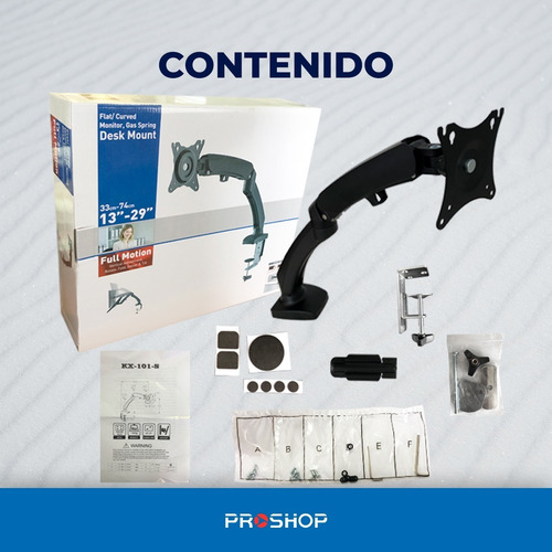 Imagen 10 de 10 de Soporte Brazo Hidraulico Monitor 13 A 29 Escritorio Led Tv