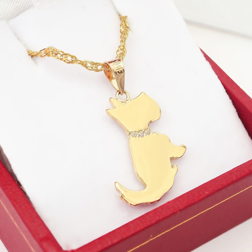 Amor Eterno - Dije Perrito Schnauzer Oro 14k Color Amarillo