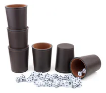 Comprar Juego De Dados Piel Sintética Con 36 Dados Café