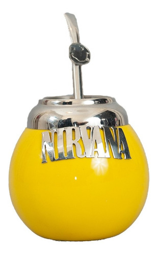 Imagen 1 de 2 de Nirvana - Kurt Cobain - Mate Y Bombilla - Alpaca Y Cerámica 