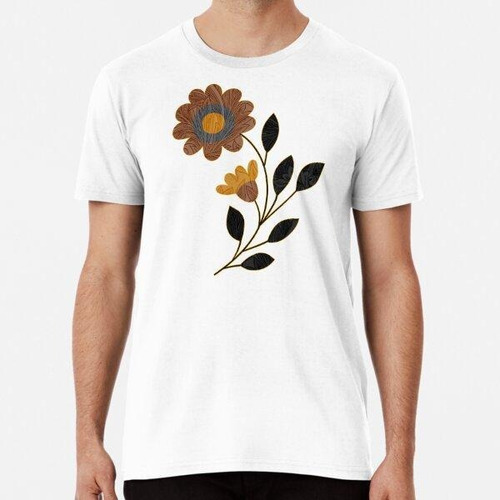 Remera Copy Of Flowers - Brown And Orange Algodon Premium 