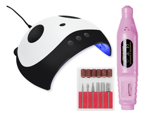 Combo Mini Torno Portatil Y Cabina Uv Led Para Uñas Manicura