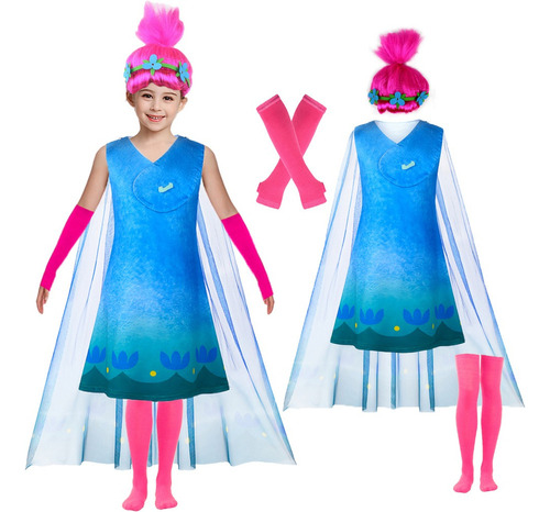 Niñas Vestidos De Fiesta Halloween Carnaval Trolls Poppy