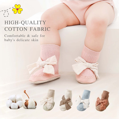 Calcetines De Algodón Antideslizantes Para Bebé Niñas