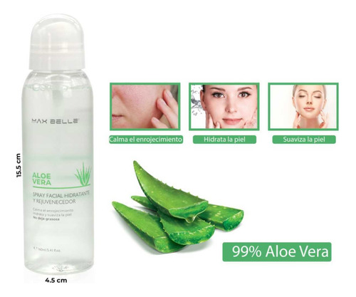 Spray Facial Hidratante Y Rejuvenecedor De Aloe Aera 160ml 
