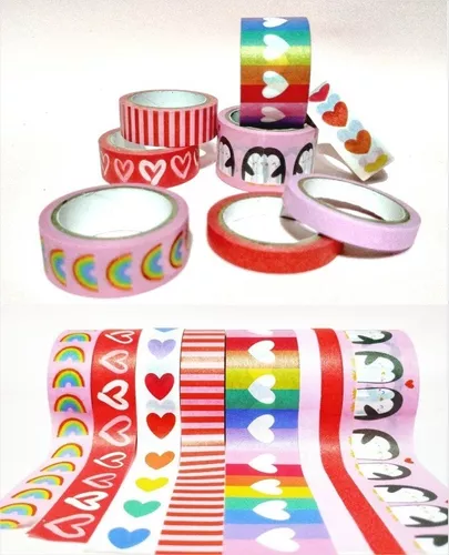 Washi Tape, Cinta Adhesiva Decorativa, IBI CRAFT, Caja de 8 Rollos - Happy  - Librería IRBE Bolivia