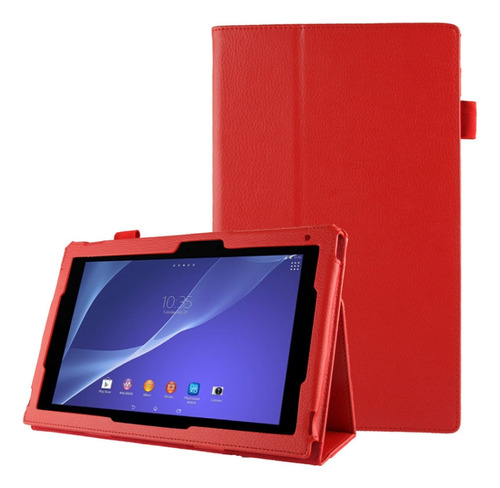 Funda De Piel Roja Para Sony Xperia Tablet Z2