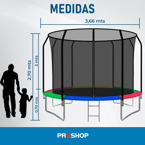 Cama Elastica 3,66 Metros Oferta Red Grande Niño Adulto Mts