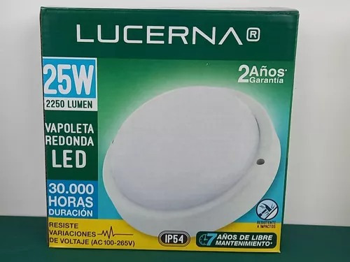 Vapoleta 25w Redonda Lucerna Plafones Redondos Ip54