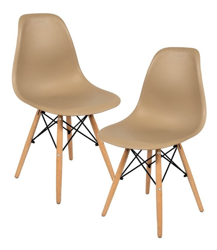 Cadeira de jantar Henn Decorshop Charles Eames DKR Eiffel, estrutura de cor  nude, 2 unidades