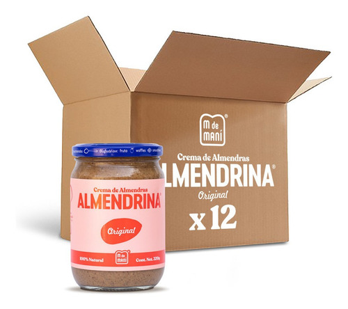 Almendrina Original M De Maní. Caja Con 12 Pzs Frasco 320 Gr