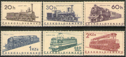 Checoslovaquia Serie X 6 Sellos Mint Locomotoras Año 1966