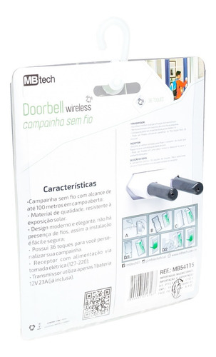 Campainha Residencial Wireless Com 36 Toques Diferentes 12v