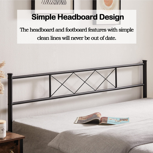 Base De Cama Matrimonial Con Cabecero Y Plataforma Resistent