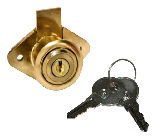 Imagen 1 de 7 de Cilindro Para Gavetas 22mm, Dorado Brillante