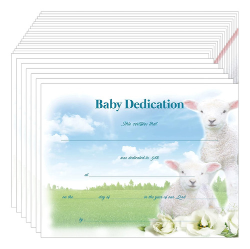 Certificado De Dedicación De Bebé De 24 Piezas Papel ...