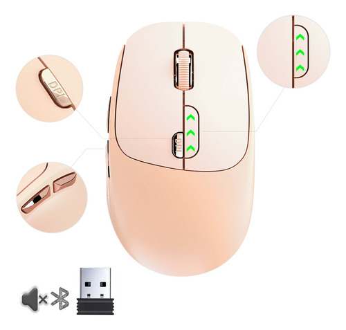 Mouse Inalámbrico Bluetooth Recargable Ergonomía 2.4g 3modos