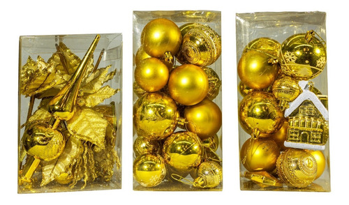 Kit Adornos Navidad Oro 60 Piezas