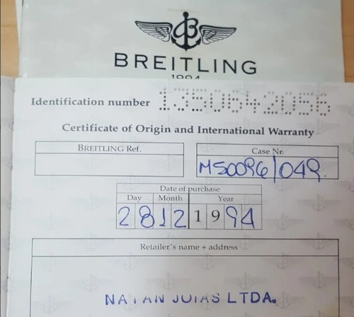 Relógio Breitling Chrono Colt 300mt