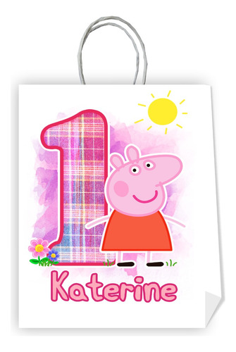 Bolsas Cumpleaños Personalizadas Peppa Pig 10 Unidades