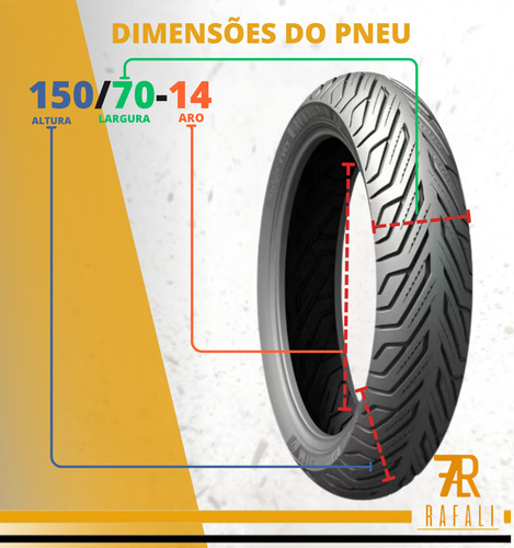Pneu Moto Dafra Maxsym 400 150/70-14 Sem Câmara Michelin