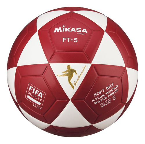 Bola de futebol Mikasa FT-5 nº 5 Unidade x 1 unidades  cor vermelho e branco