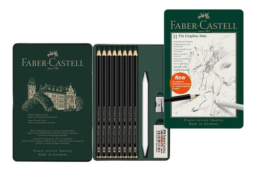 Kit 8 Lápices Faber Castell Pitt Grafito Mate Graphite Matt