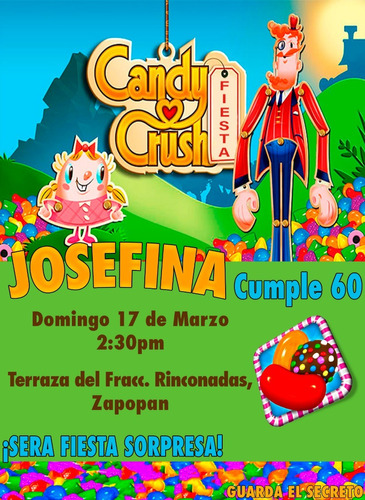 Invitacion Digital Imprimible De Candy Crush