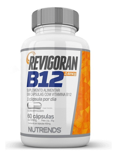 Revigoran Vitamina B12 2,4mcg - 60 Cápsulas - Nutrends Sabor Sem sabor