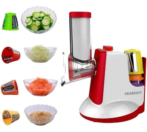 Imagen 3 de 7 de Rallador Peabody Sm326r Electrico Rojo