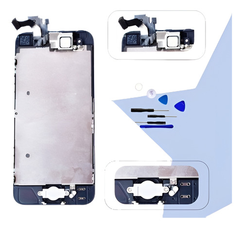 Cámara + Botón De Inicio Para El iPhone 5 Negro Lcd Touch Di