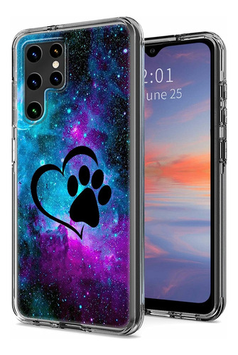 Funda Galaxia Corazon Patita Para Samsung Galaxy S22 Ultra
