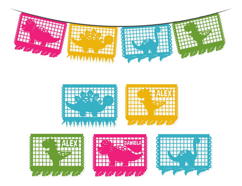 Papel Picado Fiesta Temática 10 Tiras De 5 Mts 