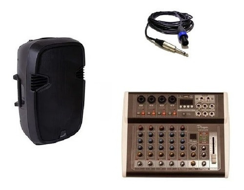 Kit Audio Parquer Bafle Pasivo 15 Mixer Potenciada