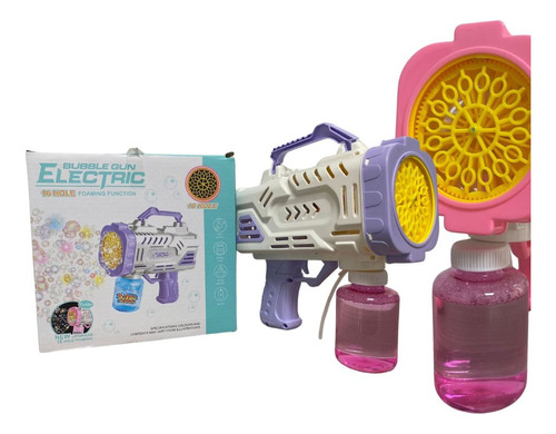 Bazooka Bubble Machine Con 16 Agujeros De Burbujas Y Luz