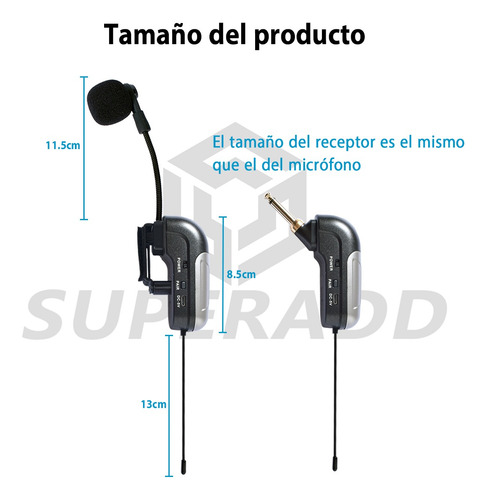 Micrófono Profesional Superadd Kx823 Para Acordeón Negro