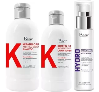 Shampoo + Acondicionador +hydro Collagen Baor K Keratin Care