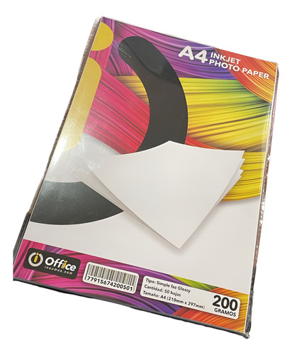 Papel Fotografico Glossy A4 100 Hojas X 135gr Simple Faz Blanco