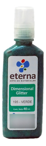 Pintura Dimensional Eterna 40ml Glitter Color Del Óleo Verde