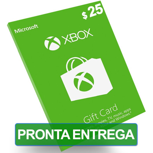 Cartão 25 Dólares Xbox Card Live Us Gift Microsoft One
