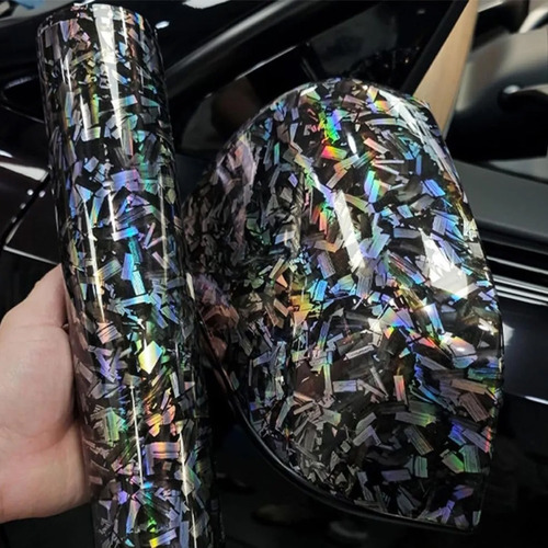 ` Vinil Fibra Carbon Glossy Wrap Automotriz Envoltura