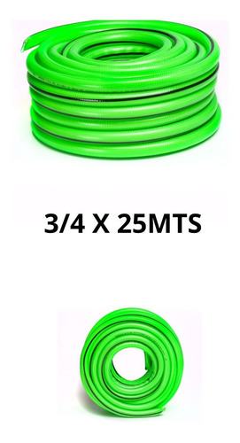 Imagen 5 de 10 de Manguera De Riego Reforzada 3/4 X 25 Mts 3 Capas Mallada