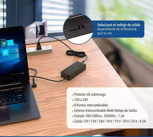 Cargador Adaptador Universal Para Lapto Computador 8 Marcas
