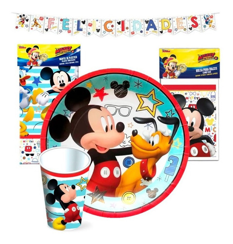 Kit Fiesta Mickey Mouse Para 6 Niños.
