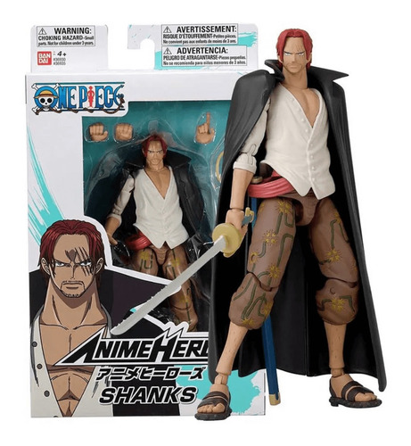 Boneco Articulado Shanks One Piece Anime Heroes 15cm